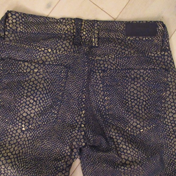 Silver Creek skinny jeans - navy blue with shiny gold snake skin pattern - Picture 14 of 14